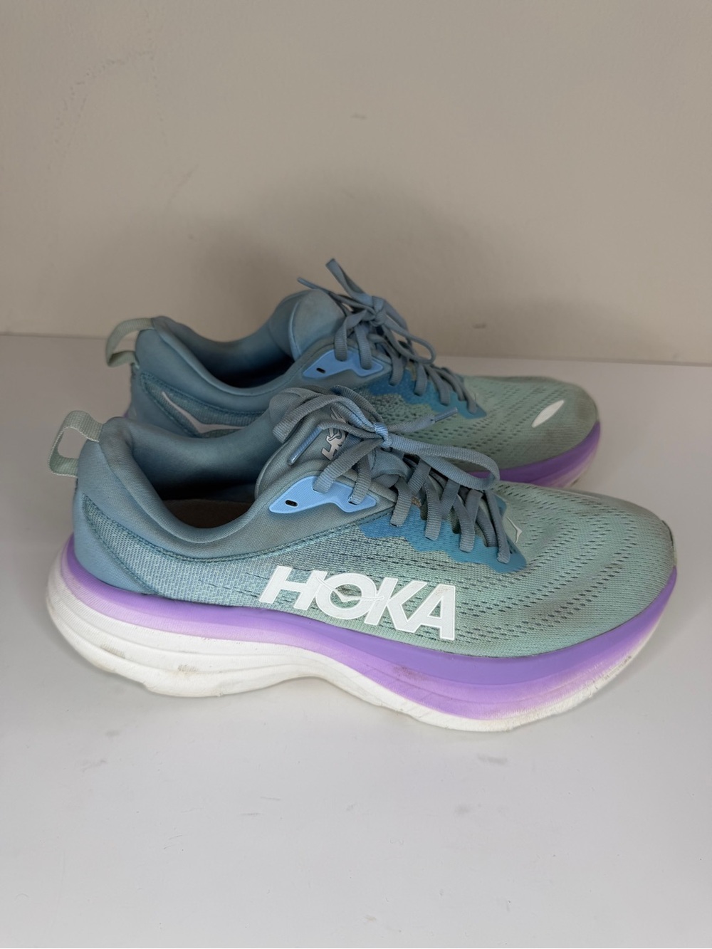 Hoka One One Mint Blue & Lavender Running Shoes